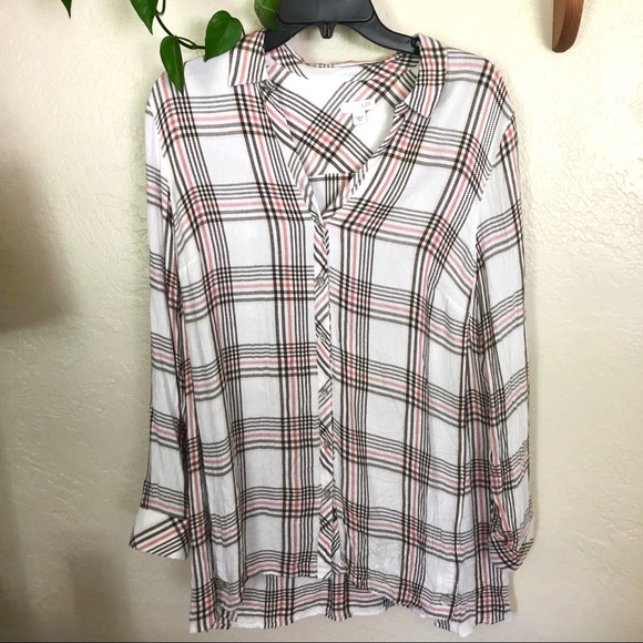 J. Jill Tops - J. Jill spring colors plaid tunic shirt